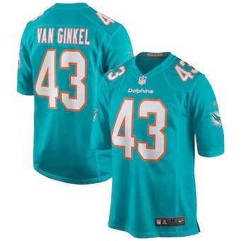 mens nike andrew van ginkel aqua miami dolphins game jersey